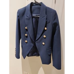 Balmain inspired Navy blazer with metallic buttons